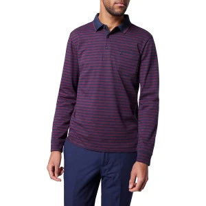 Pierre Cardin Polo Lange Mouwen | Warm Rood Gestreept
