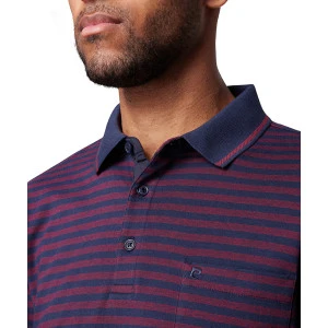 Pierre Cardin Polo Lange Mouwen | Warm Rood Gestreept