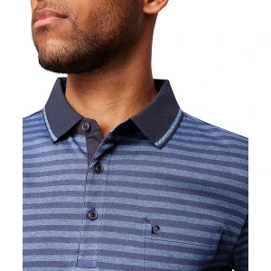 Pierre Cardin Polo Lange Mouwen | Jeansblauw Gestreept