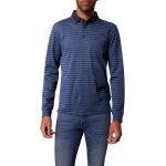 Pierre Cardin Polo Lange Mouwen | Jeansblauw Gestreept | www.pietkoopmans.nl