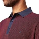 Pierre Cardin Polo Lange Mouwen | Rood Geprint | www.pietkoopmans.nl