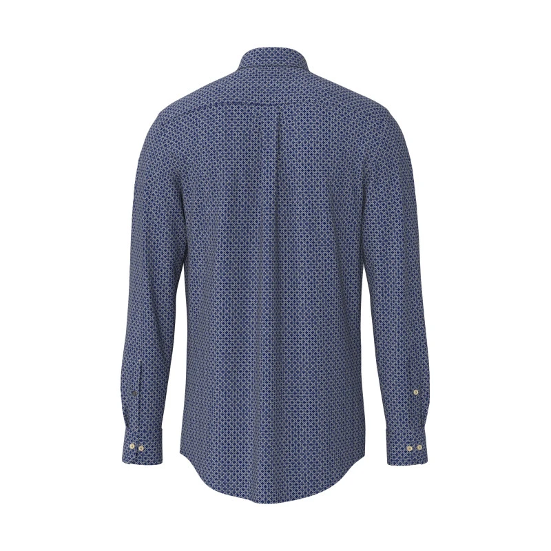 Fynch Hatton Overhemd | Donkerblauw Met Fijne Print | www.pietkoopmans.nl