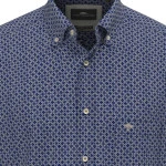 Fynch Hatton Overhemd | Donkerblauw Met Fijne Print | www.pietkoopmans.nl