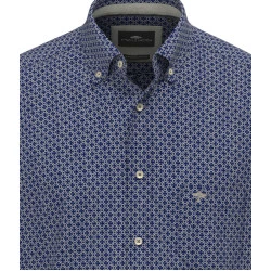 Fynch-Hatton flanel overhemd | Donkerblauw Met Fijne Print