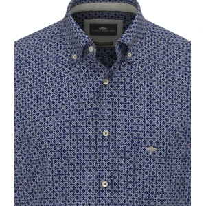 Fynch-Hatton flanel overhemd | Donkerblauw Met Fijne Print