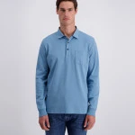 Pierre Cardin Polo Lange Mouw | Blauw | www.pietkoopmans.nl