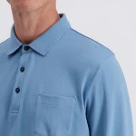 Pierre Cardin Polo Lange Mouw | Blauw | www.pietkoopmans.nl