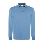 Pierre Cardin Polo Lange Mouw | Blauw | www.pietkoopmans.nl