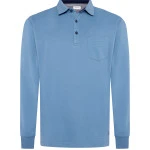 Pierre Cardin Polo Lange Mouw | Blauw | www.pietkoopmans.nl