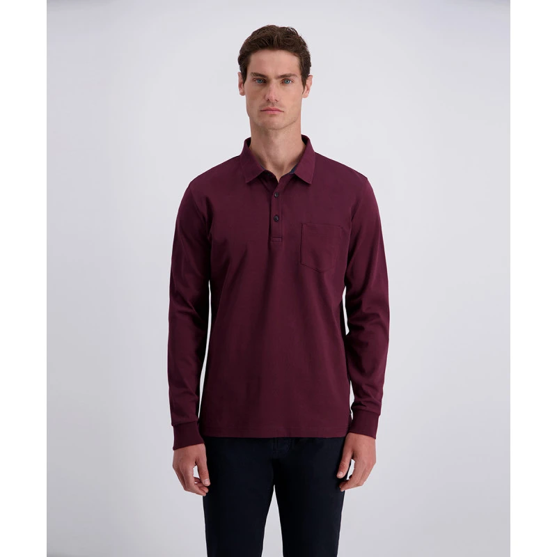 Pierre Cardin Polo Lange Mouw | Bordeaux | www.pietkoopmans.nl
