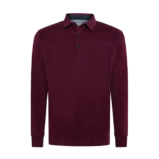 Pierre Cardin Polo Lange Mouw | Bordeaux | www.pietkoopmans.nl