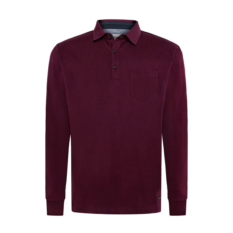 Pierre Cardin Polo Lange Mouw | Bordeaux | www.pietkoopmans.nl