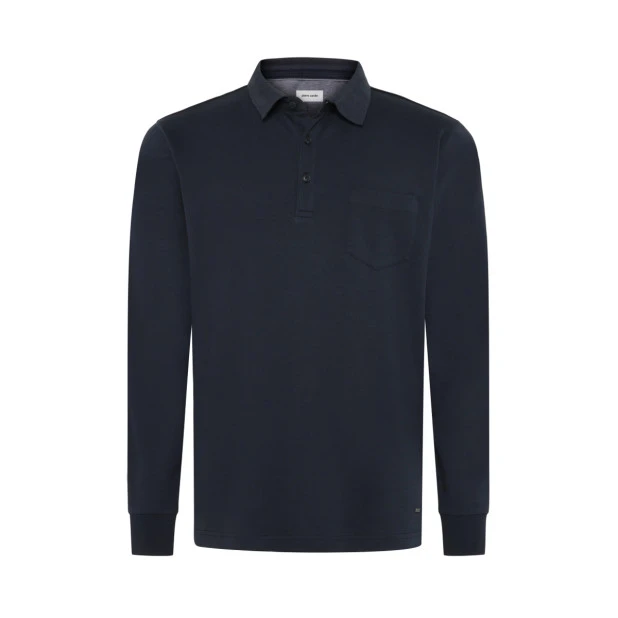 Pierre Cardin Polo Lange Mouw | Navy | www.pietkoopmans.nl