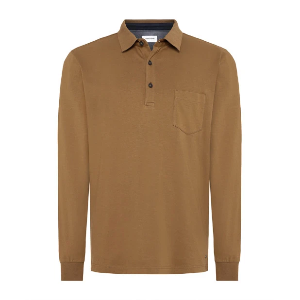 Pierre Cardin Polo Lange Mouw | Camel | www.pietkoopmans.nl