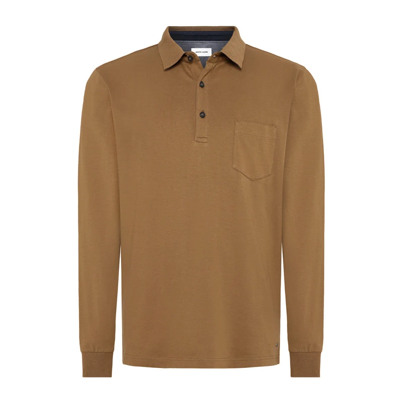 Pierre Cardin Polo Lange Mouw | Camel | www.pietkoopmans.nl