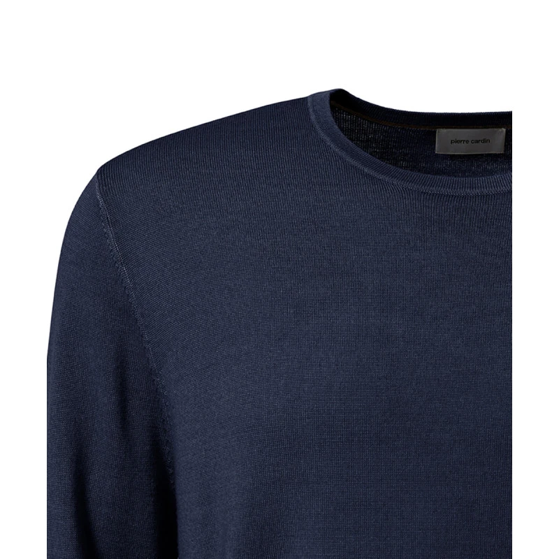 Pierre Cardin Trui Merino Wol | Marine | www.pietkoopmans.nl
