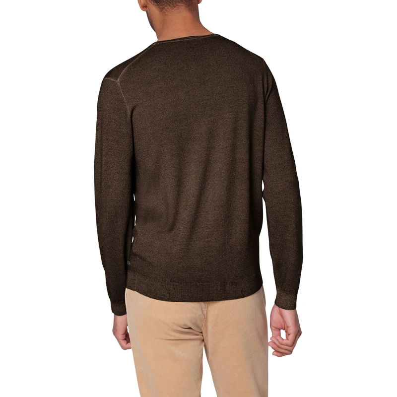 Pierre Cardin Trui Merino Wol | Donkerbruin | www.pietkoopmans.nl