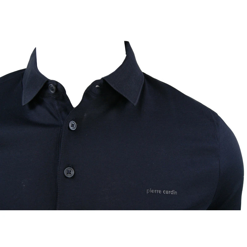 Pierre Cardin Polo Lange Mouwen | Donkerblauw | www.pietkoopmans.nl