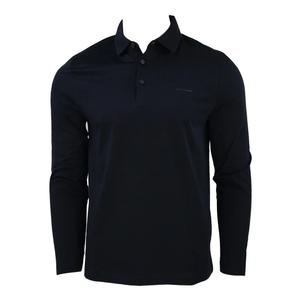 Pierre Cardin Polo Lange Mouwen | Donkerblauw | www.pietkoopmans.nl