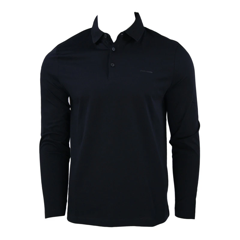 Pierre Cardin Polo Lange Mouwen | Donkerblauw | www.pietkoopmans.nl