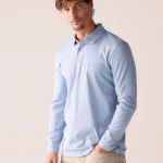 Pierre Cardin Polo Lange Mouwen | Lichtblauw | www.pietkoopmans.nl