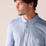 Pierre Cardin Polo Lange Mouwen | Lichtblauw | www.pietkoopmans.nl