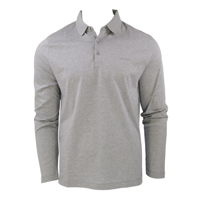 Pierre Cardin Polo Lange Mouwen | Lichtgrijs | www.pietkoopmans.nl