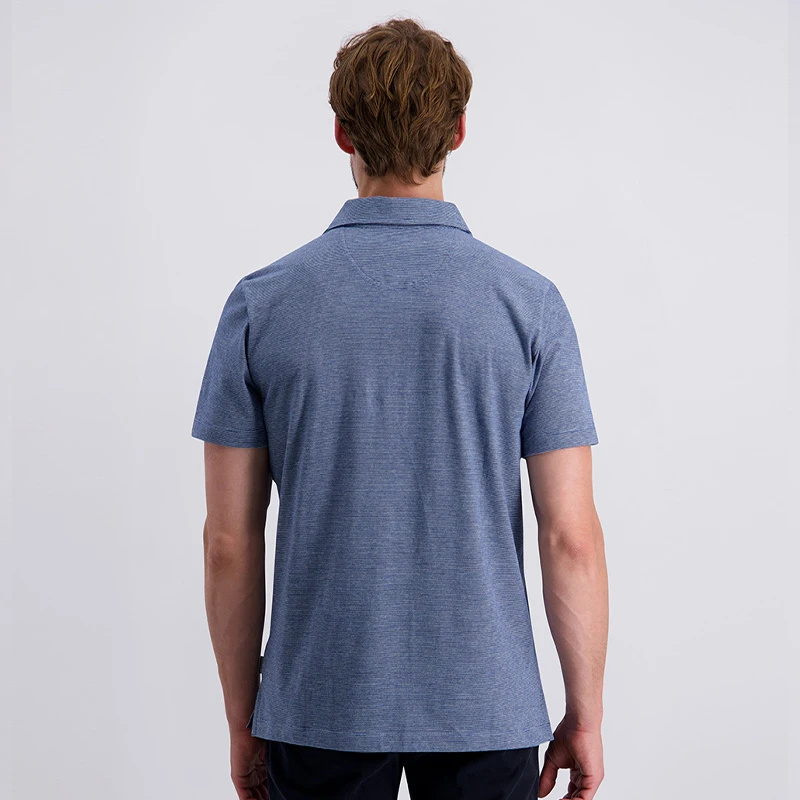 Pierre Cardin Polo Korte Moouew | Blauw Gestreept | www.pietkoopmans.nl