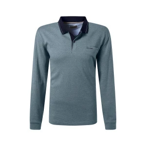 Pierre Cardin Polo Lange Mouwen | Zacht Groen Print
