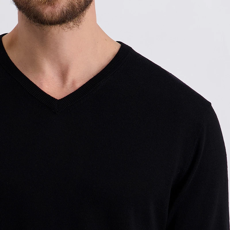 Pierre Cardin Trui Merino Wol | Zwart | www.pietkoopmans.nl