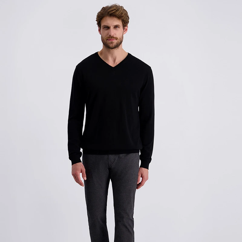 Pierre Cardin Trui Merino Wol | Zwart | www.pietkoopmans.nl