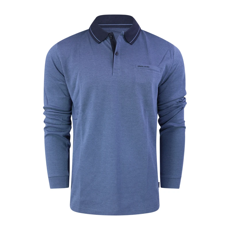 Pierre Cardin Polo Lange Mouwen | Jeans Print | www.pietkoopmans.nl