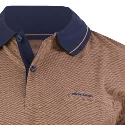 Pierre Cardin Polo Lange Mouwen | Cognac Print