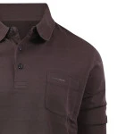 Pierre Cardin Polo Lange Mouwen |Bruine Streep | www.pietkoopmans.nl
