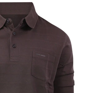 Pierre Cardin Polo Lange Mouwen | Bruine Streep