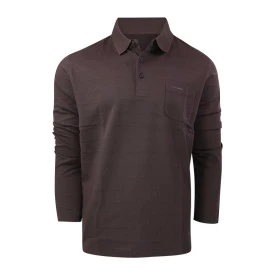 Pierre Cardin Polo Lange Mouwen | Bruine Streep