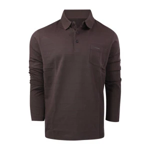Pierre Cardin Polo Lange Mouwen | Bruine Streep