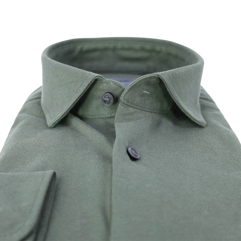 Pierre Cardin Overhemd Stretch | Olijf | www.pietkoopmans.nl
