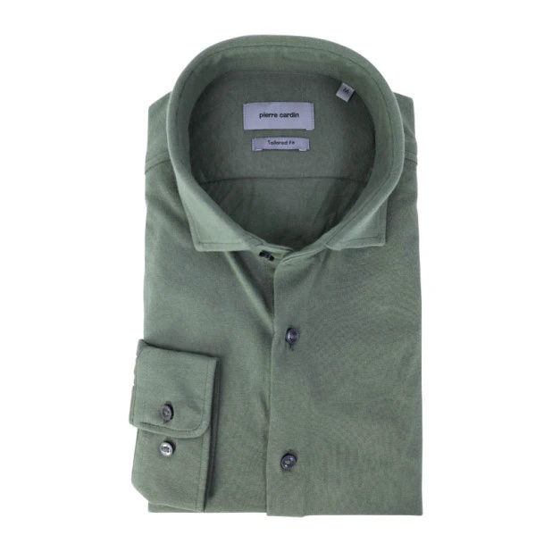 Pierre Cardin Overhemd Stretch | Olijf | www.pietkoopmans.nl