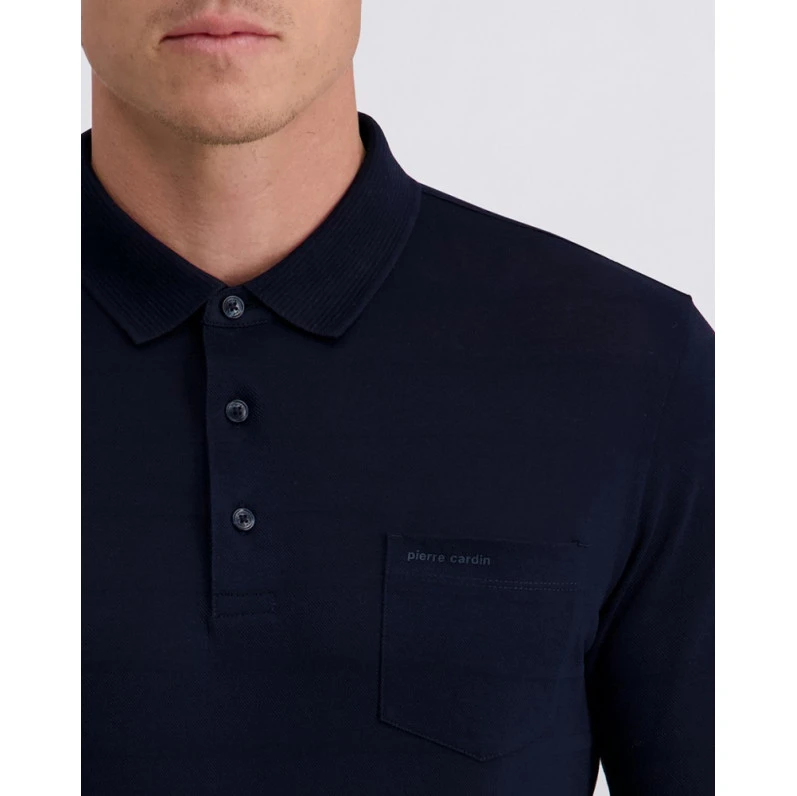 Pierre Cardin Polo Lange Mouwen |Blauwe Streep | www.pietkoopmans.nl