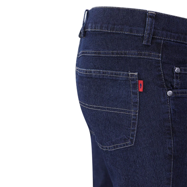 Pitcher 5-pocket Donker Jeans | Lichte Sticksel | www.pietkoopman.nl