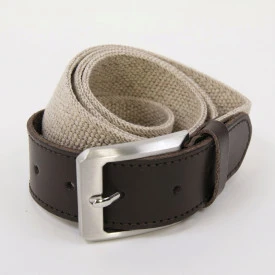 Elastische Riem Leder | Beige