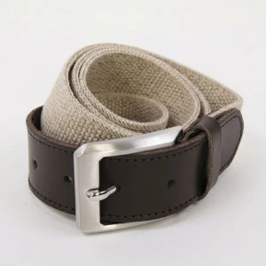 Elastische Riem Leder | Beige