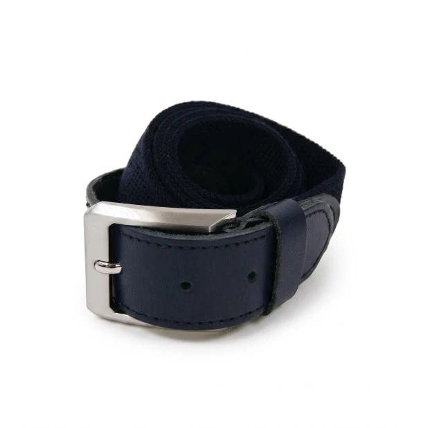 Elastische Riem Leder | Marine | www.pietkoopmans.nl