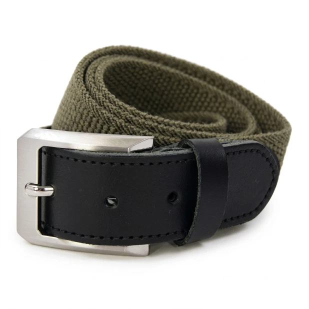 Elastische Riem Leder | Olijf | www.pietkoopmans.nl