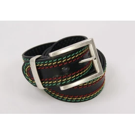 Lederen Riem | Groen Geel Rood