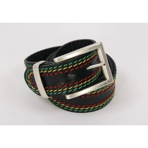 Lederen Riem | Groen Geel Rood