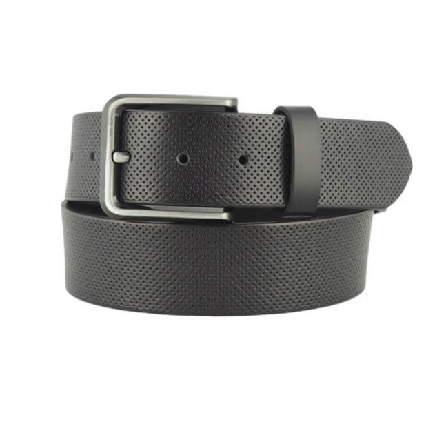 Lederen Heren Riem | Perforatie Zwart | www.pietkoopmans.nl