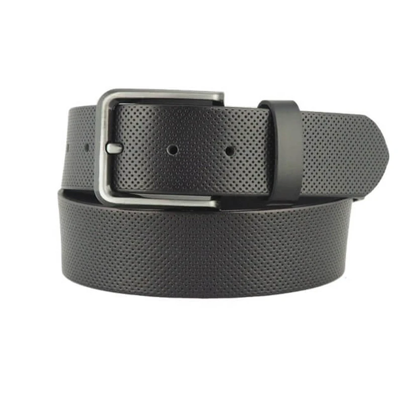 Lederen Heren Riem | Perforatie Zwart | www.pietkoopmans.nl