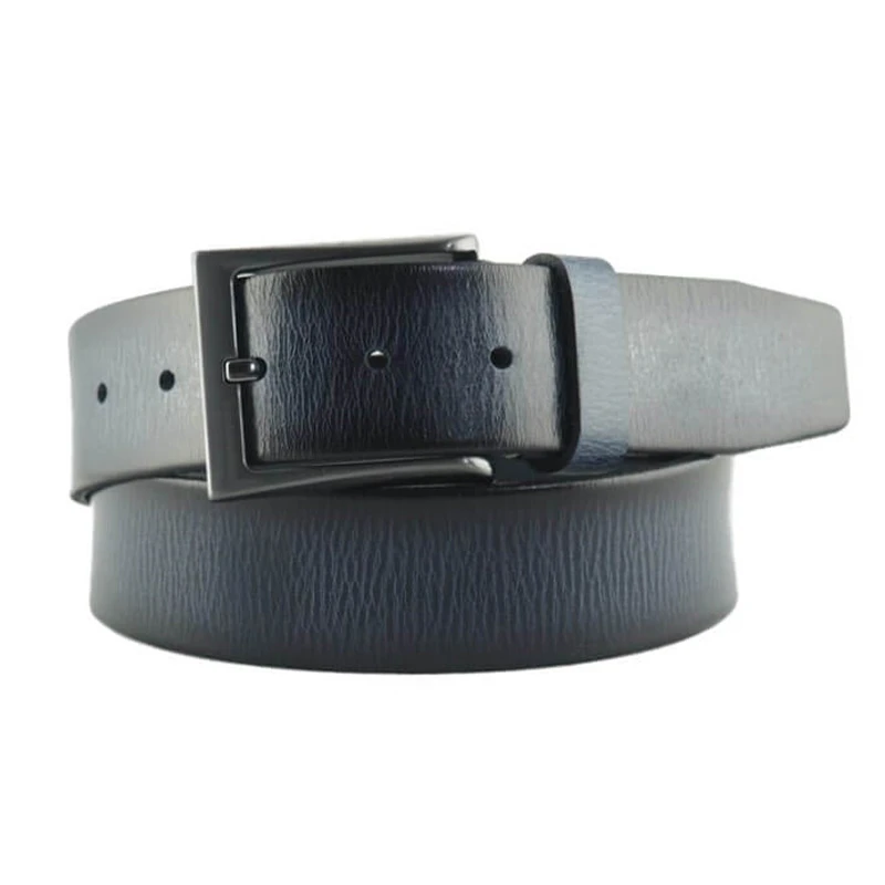 Lederen Jeans Riem | Donkerblauw | www.pietkoopmans.nl